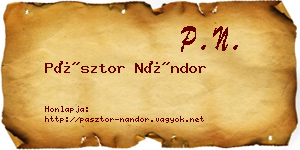 Pásztor Nándor névjegykártya