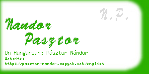 nandor pasztor business card